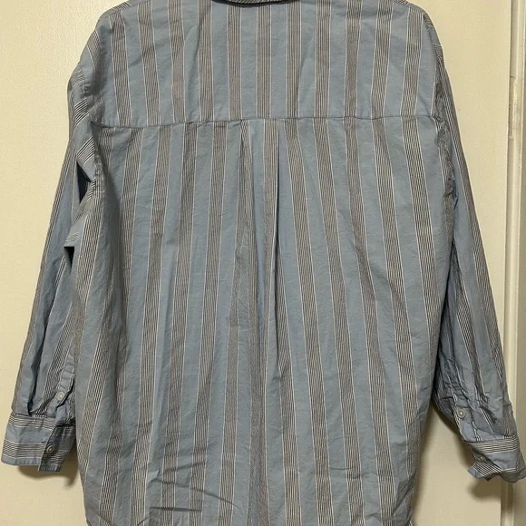 Aerie Blue Striped Button Down Shirt - Picture 2 of 4